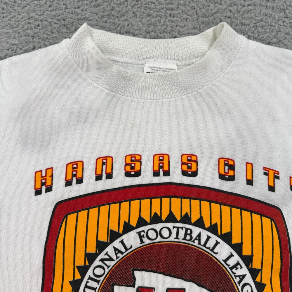 Vintage 1993 Kansas City Chiefs Tultex Sweatshirt White XL NFL Graphic Crewneck - Picture 3 of 9